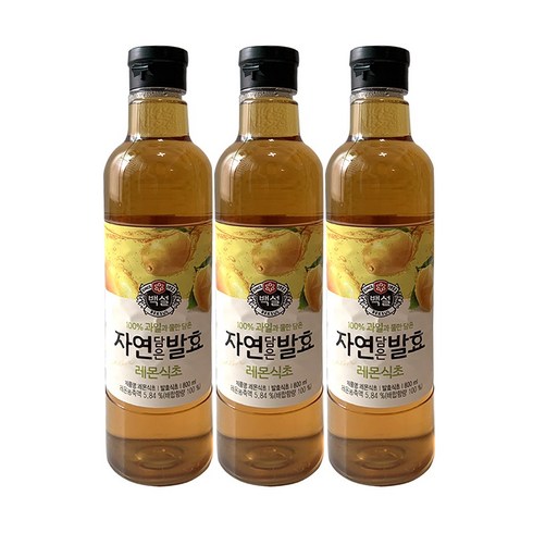 (상온)[백설]자연발효 레몬식초800mlx3, 3개, 800ml