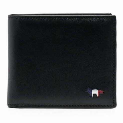 MAISON KITSUNE 명품메종키츠네 23SS 음각 트리컬러 폭스 로고 반지갑 블랙 KU05438LC0031 P199