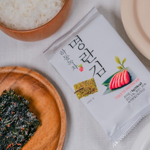 하동녹차 명란김 6gx60봉 권여사 명란자반 70gx2봉 - 하동 녹차 명란김 (실속형) 24봉, 6g, 24개