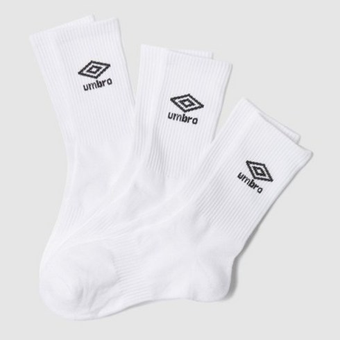 엄브로 UMBRO 에센셜 3PACK 크루 삭스 화이트123CSC10 278854