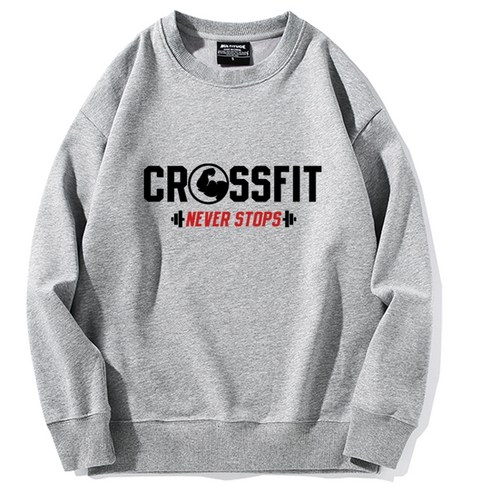 AIRKALLER 피트니스 드롭 숄더 라운드 넥 맨투맨 CROSSFIT 티셔츠 S M L XL XXL XXXL 쓰리엑스라지