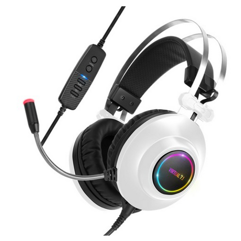 앱코 HACKER 가상 7.1 RGB 진동 노이즈 캔슬링 마이크 3D 초경량 게이밍 헤드셋, N550 ENC, White 1개