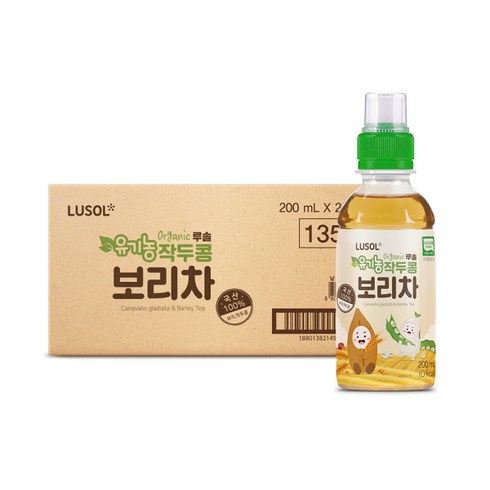 루솔 유기농 작두콩 보리차 1박스( 24병 x 200ml), 01.작두콩보리차(24), 24개, 200ml