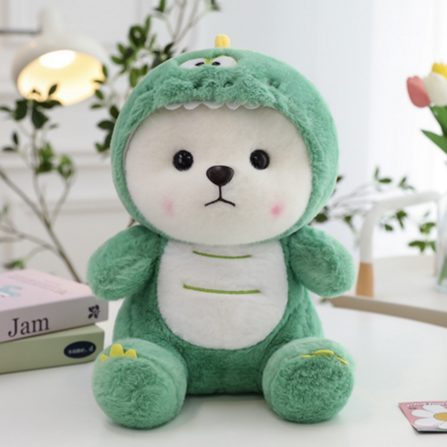 이드니 동물 모자를 쓴 곰인형 공룡 팬더 판다, 01. 공룡, 1개, 28cm