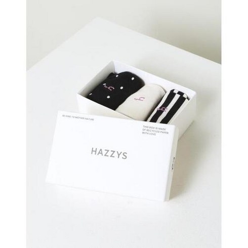 헤지스 여성 네이비 패턴 면혼방 중목양말3종세트 HSSS3D007N2