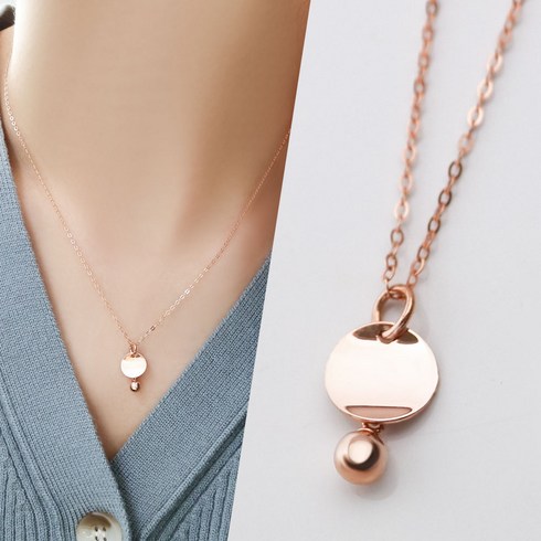 2023년 가성비 최고 코인목걸이 - 뷰띵 14K 18k 미니 볼 웨이브 코인목걸이