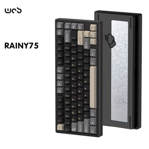 조약돌75 - WOB RAINY75 레이니75 CNC 풀알루미늄 가스켓구조 RGB 블루투스 기계식키보드, 3500mah중옵, 블랙