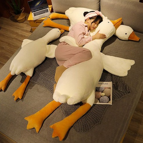 초대형 오리 거위 인형 바디필로우 모찌 수면 쿠션 5size, 오리 (혼합색상)