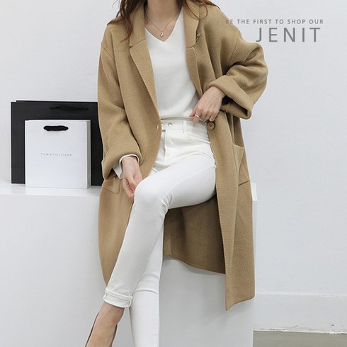 제니트 [국내제작] 여성 가을 루즈핏 롱 니트 코트 가디건 여성가디건 롱가디건 오버핏
