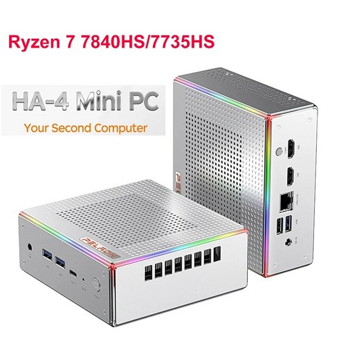 미니컴퓨터 SZBOX AMD 라이젠 7 7840HS 7735HS 미니 PC 윈도우 11 DDR5 PCie4.0 Nvme SSD 데스크탑 게이머 컴퓨터 HA4, [02] AMD Ryzen 7 7840HS, [02] AU, [03] DDR5 16GB 1TB, DDR5 16GB 1TB