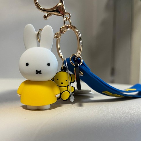 귀여운 미피 캐릭터 키링 열쇠고리, 1개, 옐로우
