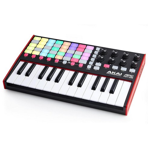 AKAI 프로페셔널 APC 키 25 - 에이블톤 라이브용 USB MIDI 키보드 컨트롤러 25개의 피아노 스타일 키 40개의 버튼 및 8개의 할당 가능한 인코더 포함, 새 모델