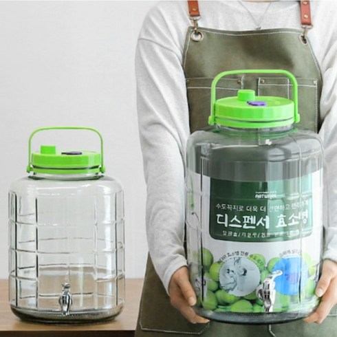 담금주병 매실청병 수도꼭지 디스펜서 (5L 10L 12L) 숨쉬는 효소병 과실주병 인삼주 매실주 매실청담그기 보관법 통 용기, (10리터) 수도꼭지 담금효소병 10L