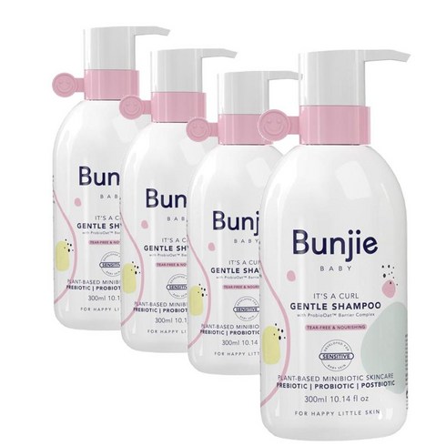 2023년 가성비 최고 bunjie - 호주 번지 베이비 젠틀 샴푸 300ml 4팩 Bunjie Baby Gentle Shampoo