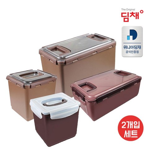 위니아 딤채김치통 정품 8.1L 2개 WD005458 투명EZ생생 김치냉장고 전용 김치용기, 2개입