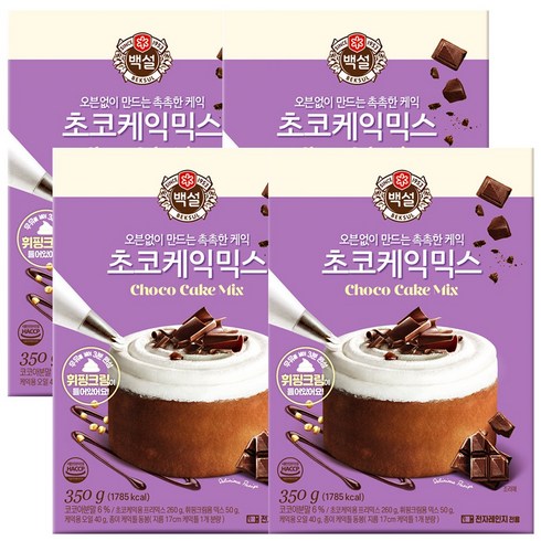 백설 초코케익 믹스, 350g, 4개