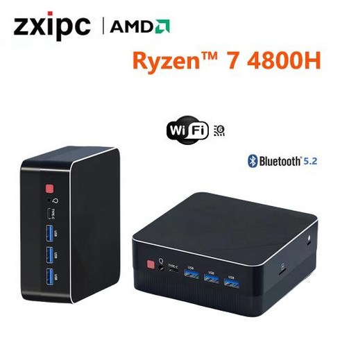 5800h - 미니PC 미니컴퓨터 게이밍 미니 게임용 AMD Ryzen7 4800H 5800H 포켓 듀얼 HDMI LAN WIFI6 BT52 프로 NUC 사무실 책상 DDR4 NVMe, 없음, 없음, 6) WiFi 6 NO RAM NO SSD  AMD R, 6) WiFi 6 NO RAM NO SSD-AMD Ry