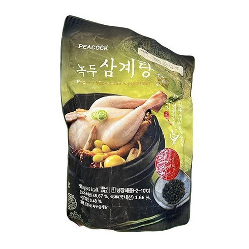 피코크 피코크 녹두삼계탕 900g x 1개, 아이스박스포장