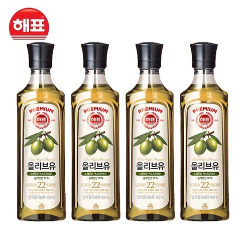 압착올리브유 - 해표 압착 올리브유, 900ml, 4개