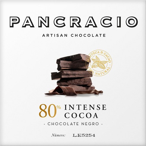 2024년 가성비 최고 판크라시오초콜릿 - 스페인 Pancracio 판크라시오 80% 카카오 다크 초콜릿 태블릿 바 45g 10팩, 10개