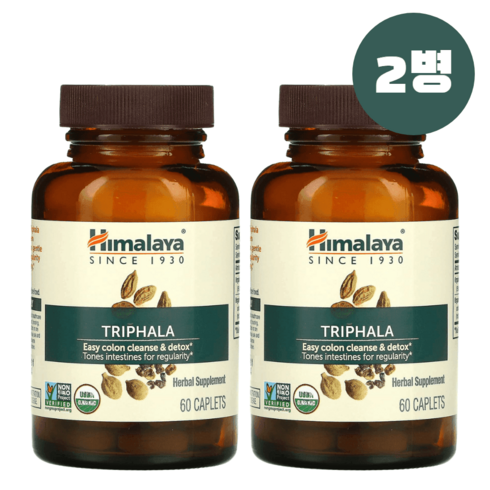 히말라야 가자추출물 트리팔라 암라 구스베리 Triphala 60정 4개월분 [2병묶음], 2개