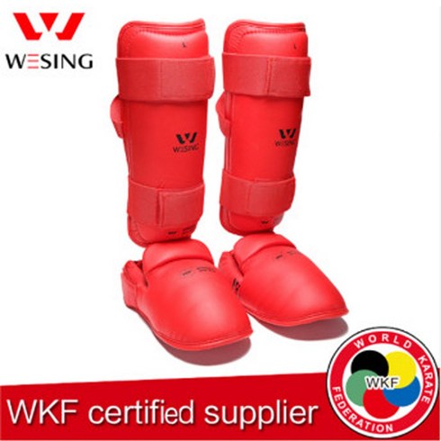 위싱 - [위싱코리아] 위싱 공수도 발등정강이 보호대 세계가라데연맹(WKF) 공인 국제시합용 가라데 카라테 1507A, 빨강, 1개