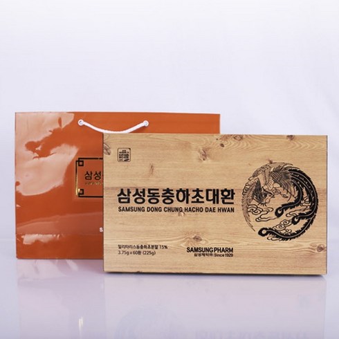 삼성제약 삼성동충하초대환 3.75g x 60환 고급나무상자 쇼핑백포함, 225g, 1개