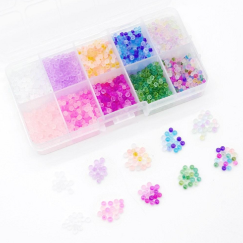 2024년 가성비 최고 미유키사각비즈 - 시드비즈 공예재료 세트 DIY 믹스 사각 키트 2mm 3mm 꽃반지 팔찌 만들기, 3mm 반투명(무광)
