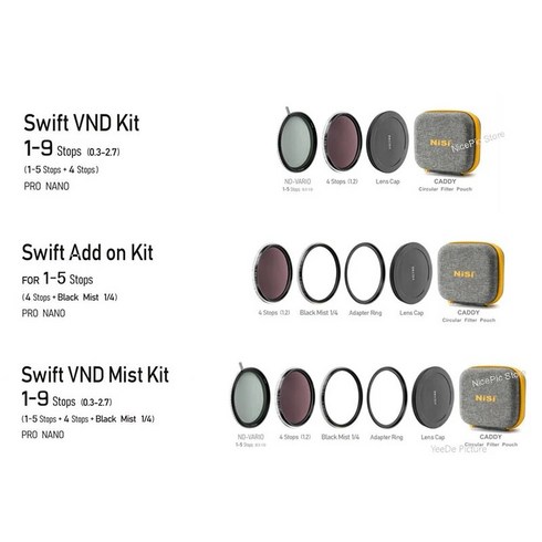Nisi Swift 시스템 렌즈 필터 키트, 72mm, Nisi Swift VND Mist Kit