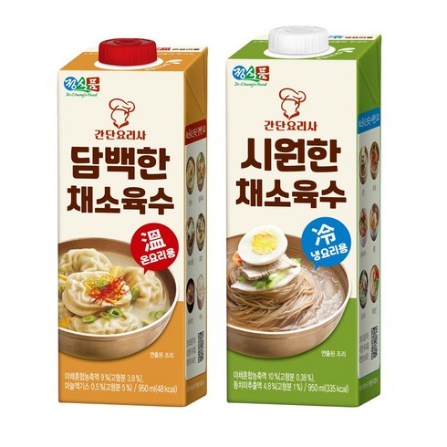 담백한채소육수 - 정식품 간단요리사 담백한 시원한 채소육수 2종 950ml 4팩 /6팩, 2.정식품 시원한 채소육수 950ml 4팩