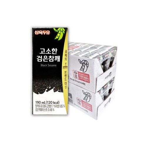 삼육두유 검은콩과칼슘X3박스삼육두유 흑임자(190mlX20팩 - 삼육두유 검은참깨, 190ml, 48개