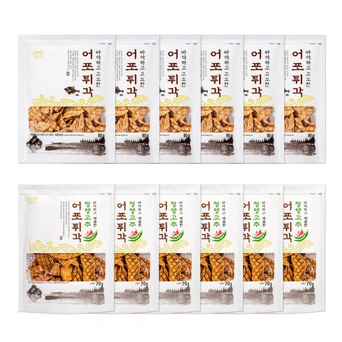 [동일식품 본사]어포튀각 90g 6봉+청양고추 어포튀각 70g 6봉