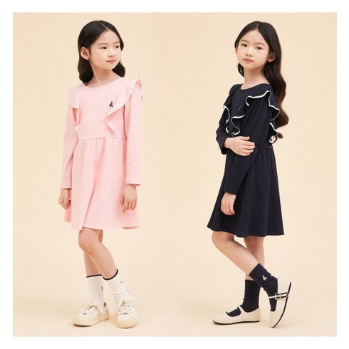 빈폴키즈원피스 - 빈폴키즈 시즌오프30%OFF 24SS 골지 프릴 포인트 원피스