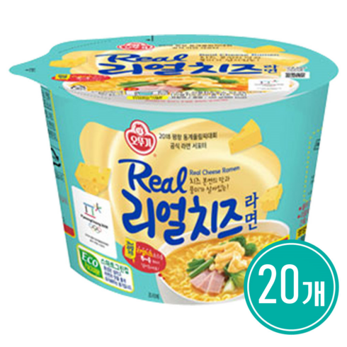 오뚜기 리얼치즈라면 용기 120g, 20개