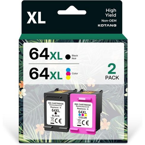 64XL 잉크 카트리지 콤보 팩 호환 HP 64 XL 엔비용 재제조 사진 7855 7858 7155 6255 6252 7100 7800 엔비 인스파이어 7900e 7950e 탱고