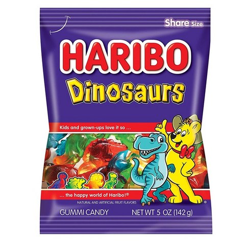 다이노스 공룡 젤리 구미 12팩 Haribo Dinosaurs 142g, 1세트