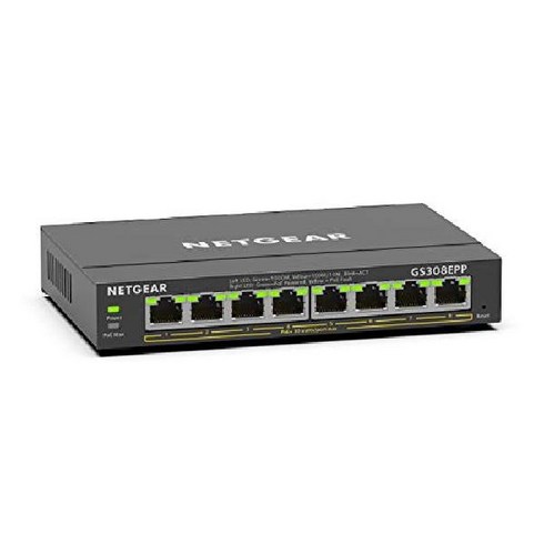 NETGEAR 5 포트 PoE 기가비트 이더넷 플러스 스위치(GS305EP) 스위칭허브, 8 포트   8xPoE+ 123W