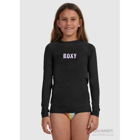 [록시] 23 키즈 래쉬가드 스윗플라워 BLK0