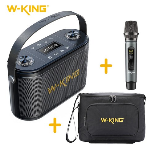 W-KING Camigo H10S 버스킹 악기연주 노래방 캠핑 휴대용 블루투스 스피커 무선마이크포함, 스피커 단품 (마이크포함) + 전용가방