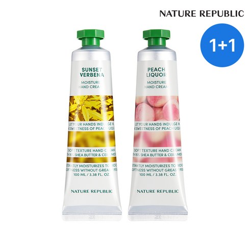 네이처리퍼블릭 핸드 앤 네이처 핸드크림 (선셋버베나+피치리퀴어) 100ml 2개, 단일옵션 PK2544