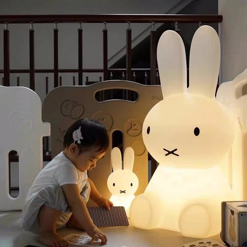 미피LED 무드등 토끼무드등 토끼조명 침실 수면등 수유등 리모컨 밝기조절 색상변화 28cm, 혼합색상