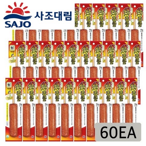 대림선 숯불구이맛 후랑크2 핫바, 70g, 60개