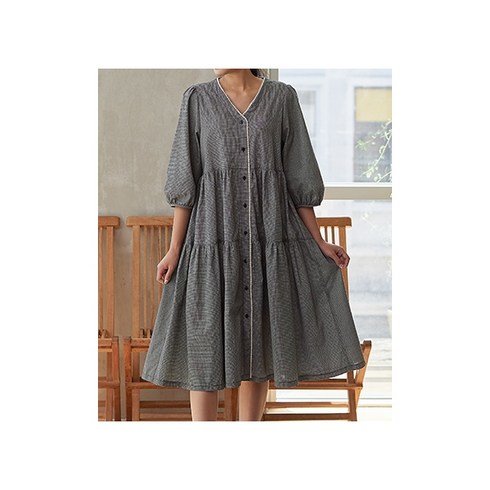 패션스타트 패턴인 P1426 Dress 여성 티어드 루즈핏 원피스 옷 패턴 도안 옷본 여성복, 1개