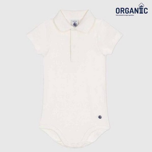 [쁘띠바또 현대판교] NUM41NB92 WT 폴로카라 숏 슬리브 바디수트(최초출시가38000)