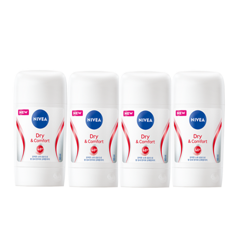 니베아 데오드란트 스틱 드라이 앤 콤포트, 50ml, 4개