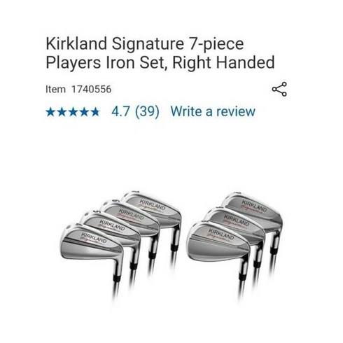 2024년 가성비 최고 커클랜드아이언 - BRAND NEW - Kirkland Signature 7-piece Players Iron Set Regular Right Handed