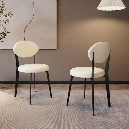 고급형 디자이너 거위알 체어 2p, 2개, 크림