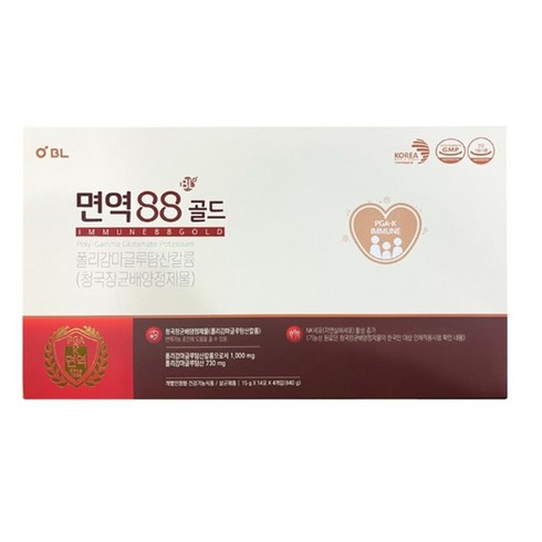 면역88 팔팔 골드 면역 관리 피지에이케이 pgak pga-k 폴리감마글루탐산칼륨 엔케이 NK세포 활성화 증가 바실러스서브틸리스 청국장 배양균 특허 폴리감마글루탐산 멜라트리약통, 1박스(4주분)