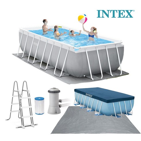 INTEX 인텍스 프리즘 488x244x107cm 프레임풀 사각풀장 5종 세트 26792KR