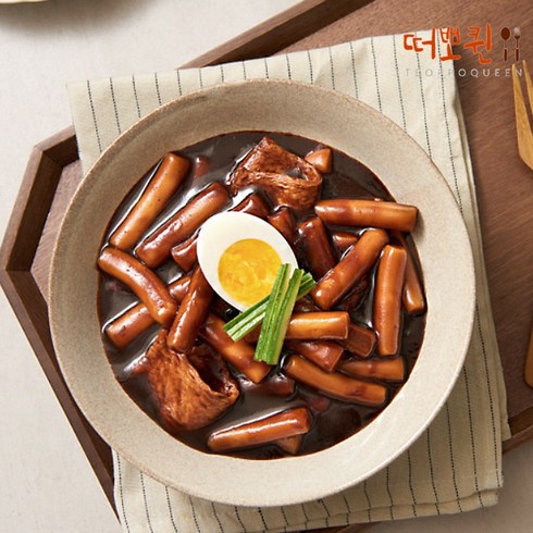 떡볶퀸 - [떠뽀퀸] 짜장 떡볶이(일반떡) 2인분(635g) 1+1팩, 1개, 635g
